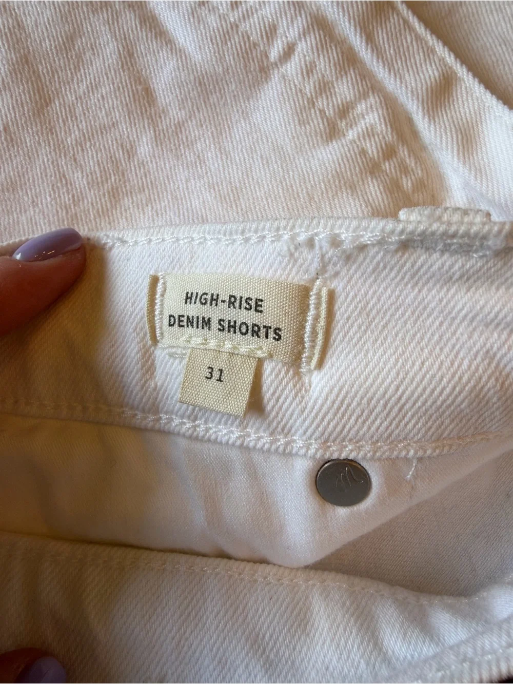 Madewell White Raw-Hem Denim Shorts - Picture 4 of 5